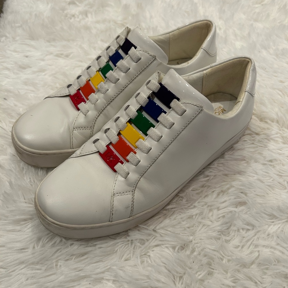 MICHAEL KORS, PRIDE collection sneakers, white, 8